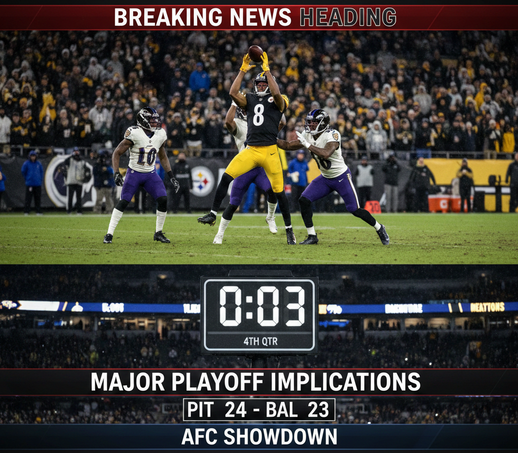 Steelers vs Ravens Clash With Major Playoff Implications in AFC Showdown
