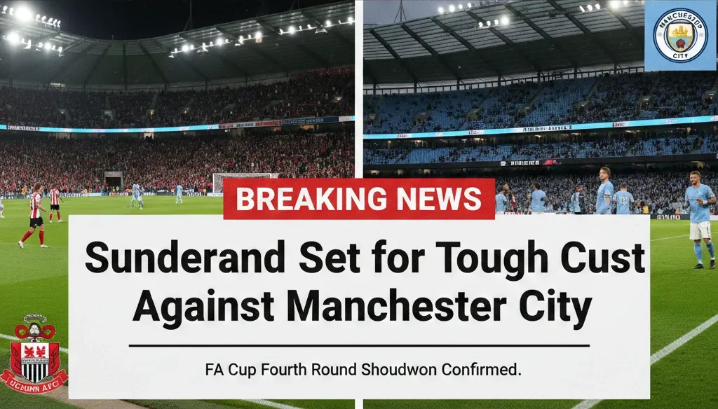 Sunderland Set for Tough Cup Test Against Manchester City